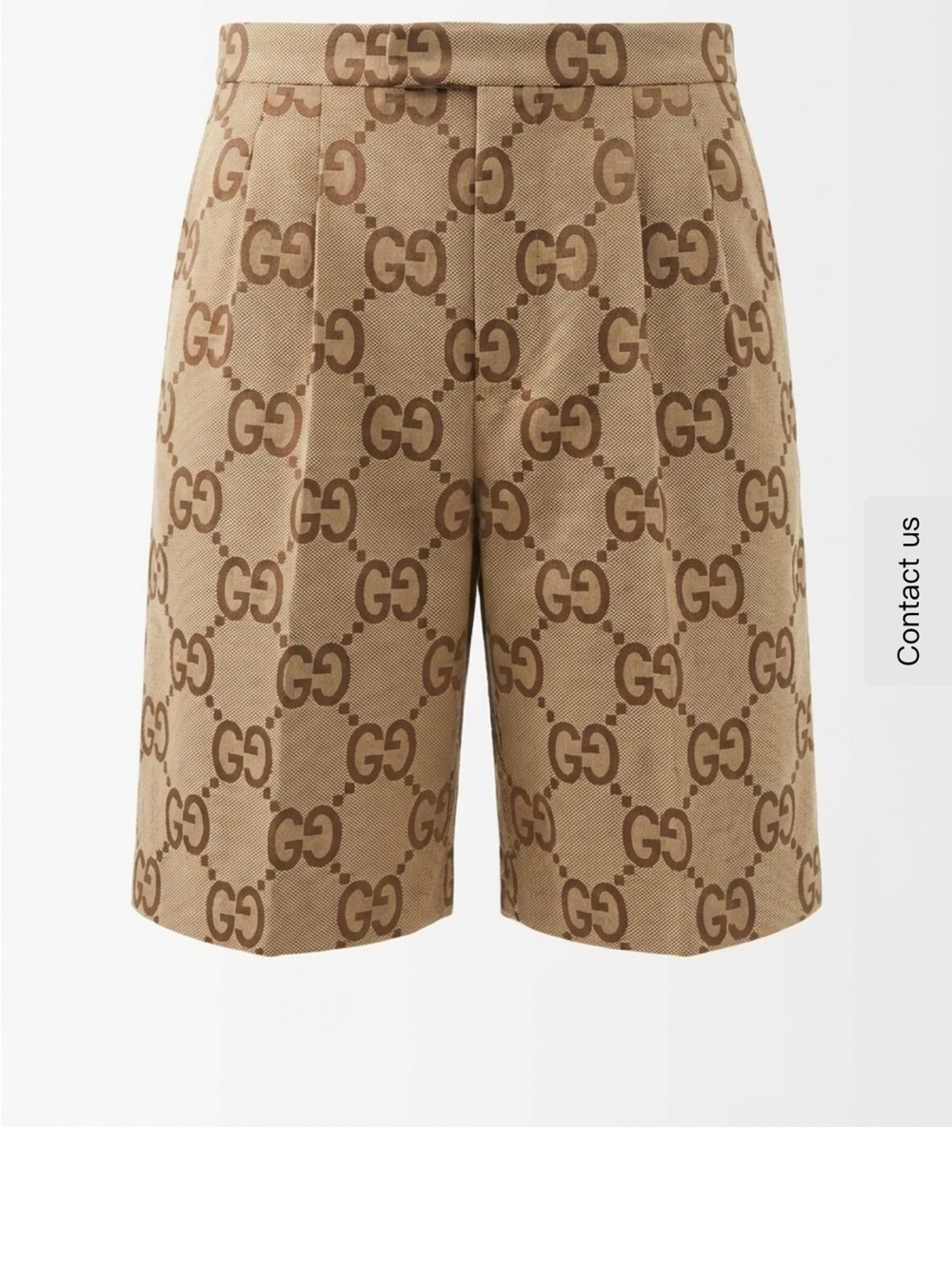 Gucci Brown Beige GG Monogram Tailored Shorts